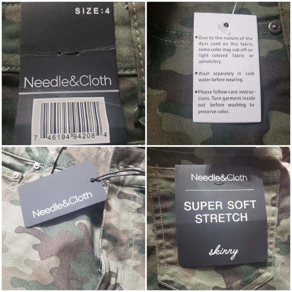 Needle & Cloth NWT Sz 4 Skinny Ankle Camo Jeans - Picture 15 of 15